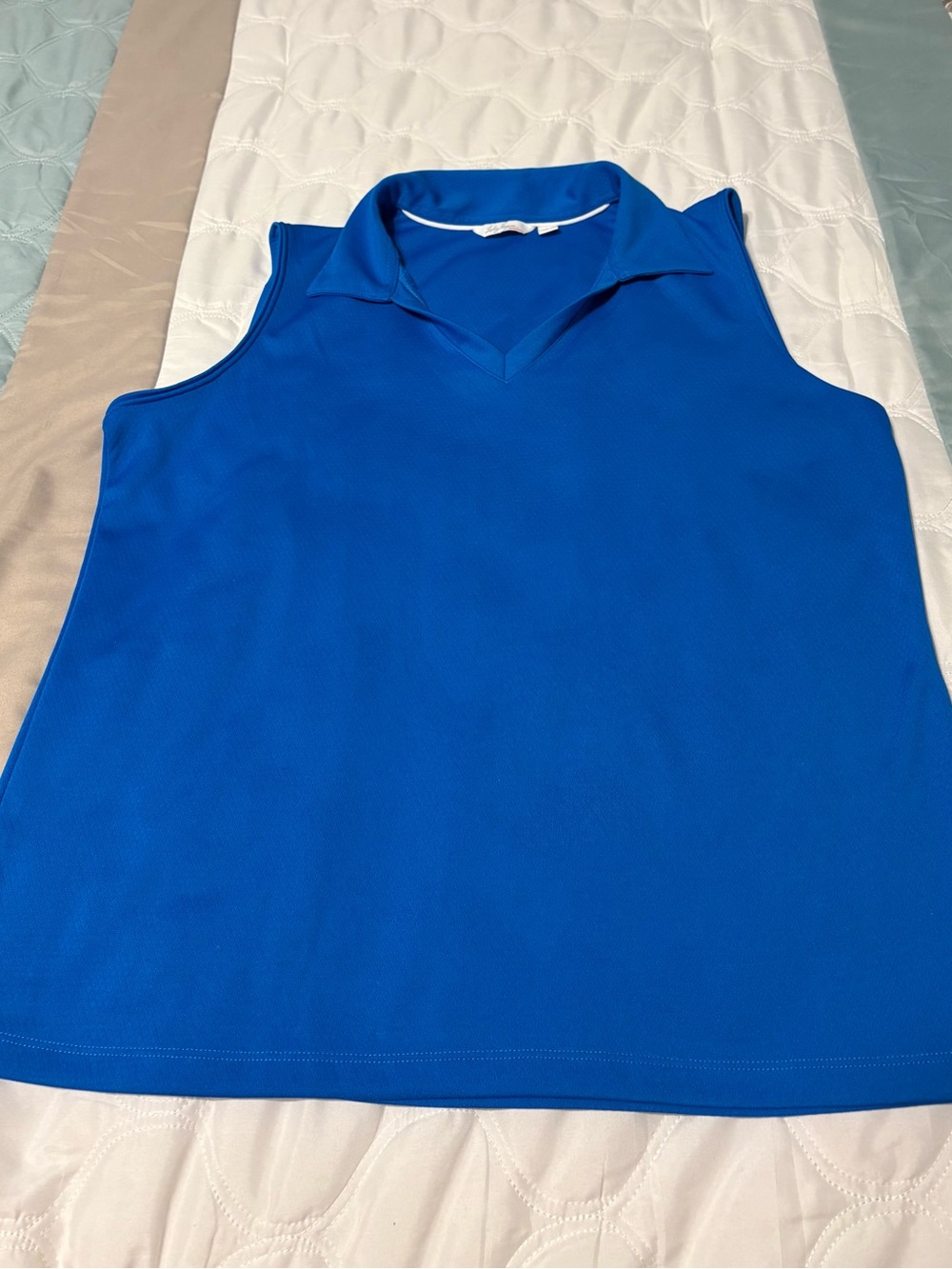 Bright Blue Sleeveless Golf Top